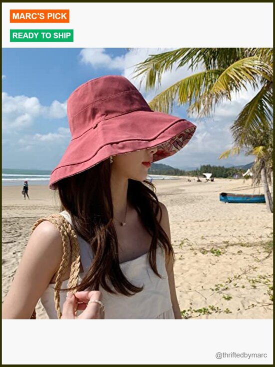 Wide Brim Sun Hat Wired Edge Reversible Foldable UV Protection Bucket Hat main image 6